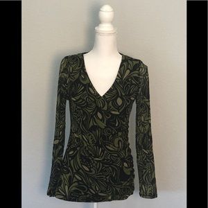 Apt 9 | Long Sleeve Wrap top / Blouse S